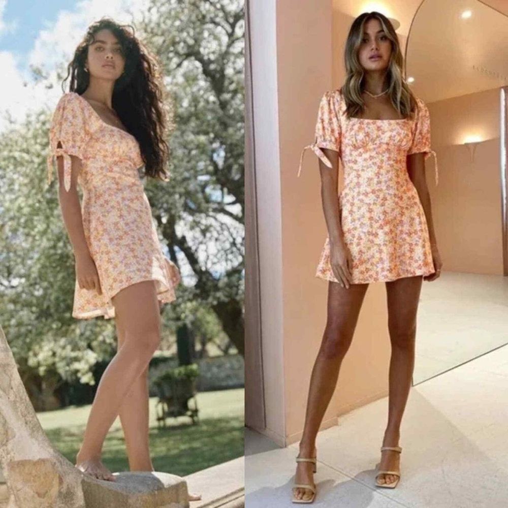 NEW NWT Significant Other Jolie Dress In Marigold Posie Floral Print